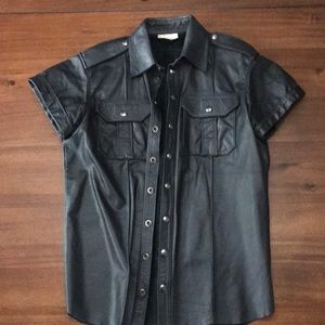Leather uniform shirt